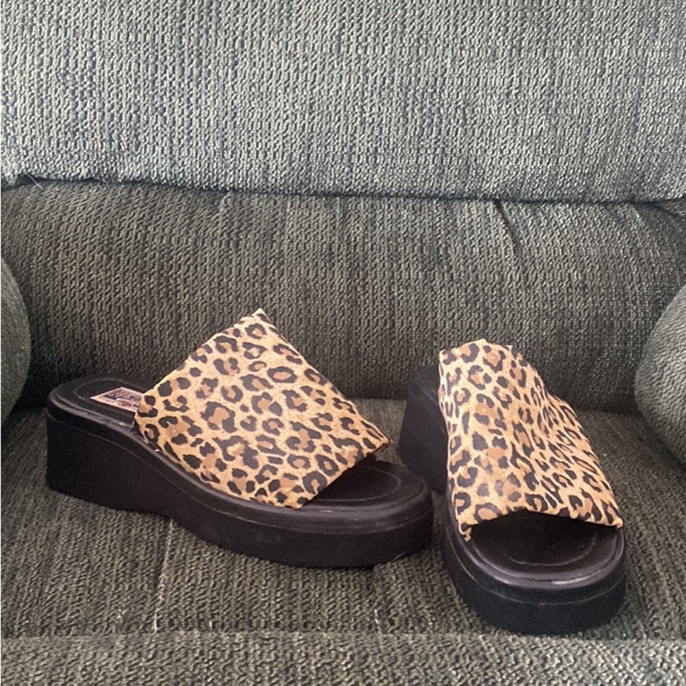 Y2K Vintage Nevada Leopard Print Platform Sandals